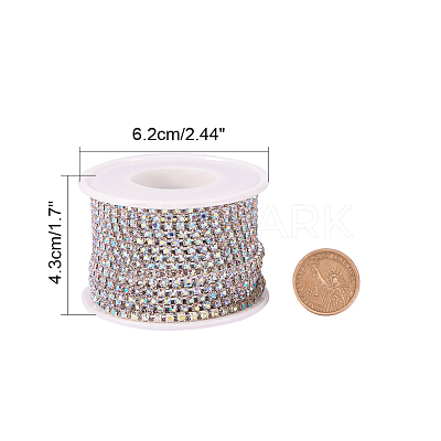 Brass Rhinestone Strass Chains CHC-T001-SS10-02S-1