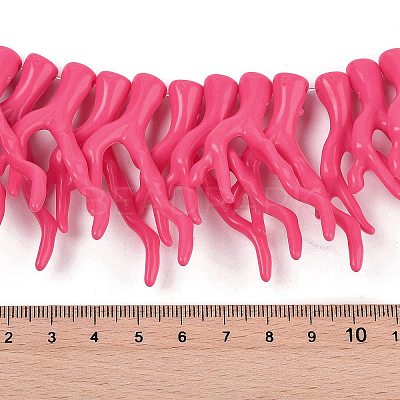 Opaque Acrylic Imitation Coral Beads Strands SACR-P033-02A-07-1