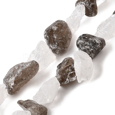 Natural Quartz Crystal and Smoky Quartz Beads Strands G-S386-C16-1