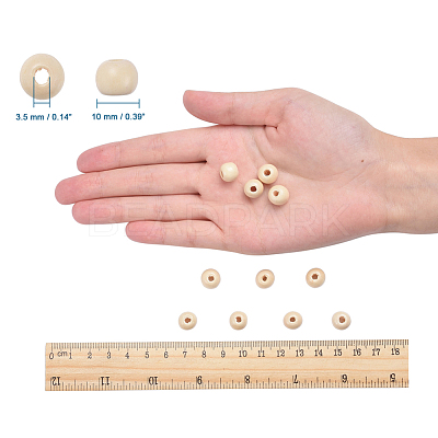 Natural Wood Beads X-TB10mmY-8-1