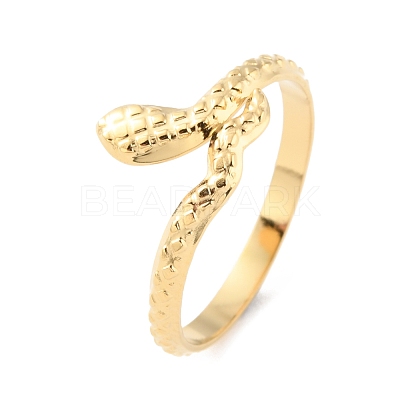 304 Stainless Steel Snake Open Cuff Rings RJEW-D002-47G-1
