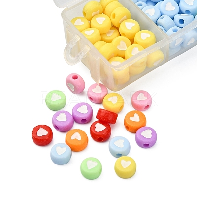 245Pcs 7 Colors Opaque Acrylic Beads MACR-YW0001-76A-1