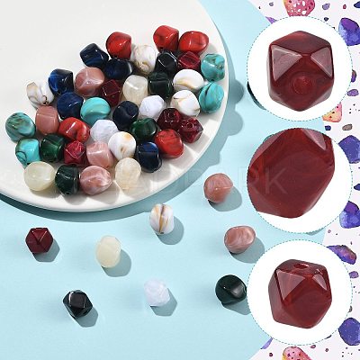 100Pcs 10 Styles Acrylic Beads OACR-FS0002-67-1