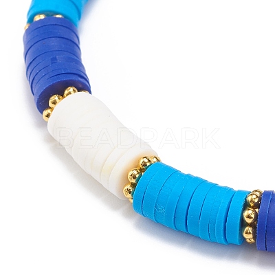 4Pcs 4 Style Handmade Polymer Clay Heishi Surfer Stretch Bracelets Set BJEW-JB08638-1