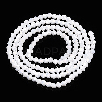 Opaque Solid Color Electroplate Glass Beads Strands EGLA-A039-P2mm-B15-1