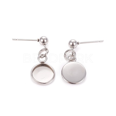 Tarnish Resistant 304 Stainless Steel Stud Earring Settings STAS-L226-019I-P-1