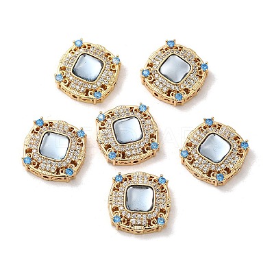 Brass Micro Pave Cubic Zirconia Multi-Strand Links KK-M270-48G-1