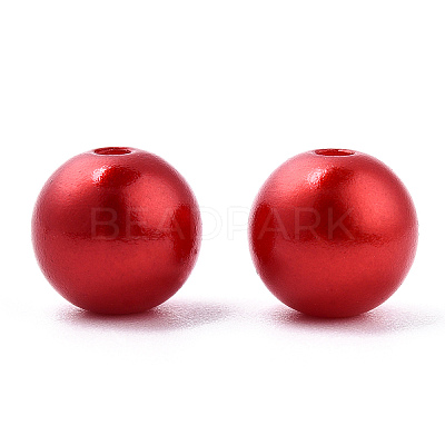 Spray Painted ABS Plastic Imitation Pearl Beads OACR-T015-05C-13-1