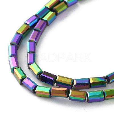 Electroplate Transparent Glass Beads Strands EGLA-H106-01A-FP01-1