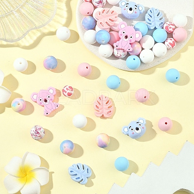 5 Styles Silicone Beads SIL-YW0002-49-1