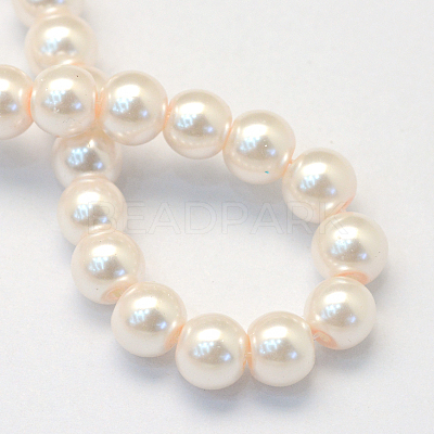 Baking Paint Pearlized Glass Pearl Round Bead Strands X-HY-Q003-10mm-41-1
