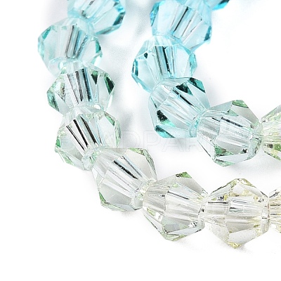 Gradient Color Baking Paint Glass Bead Strands DGLA-A039-T4mm-A07-1