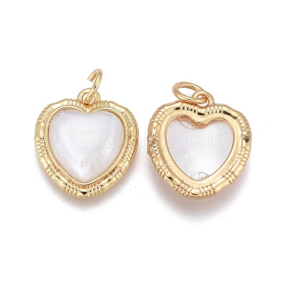 Natural Shell Pendants ZIRC-M108-55G-1