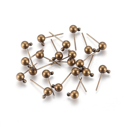 Brass Ball Post Ear Studs EC254-NFAB-1
