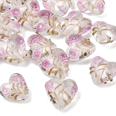 Handmade Gold Sand Lampwork Beads LAMP-L083-01-1