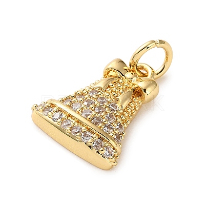 Brass Micro Pave Cubic Zirconia Charms KK-I383-05G-01-1