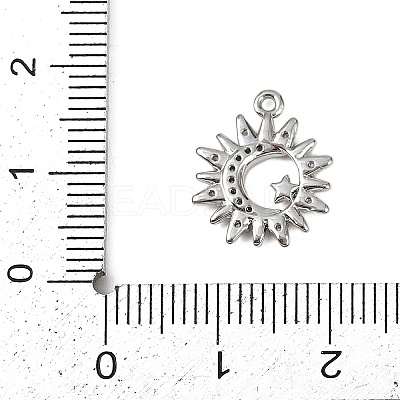 Brass Micro Pave Clear Cubic Zirconia Pendants KK-L238-17P-1