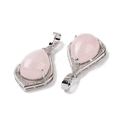 Natural Rose Quartz Pendants G-H283-04P-24-1