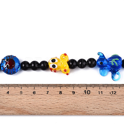 Handmade Lampwork Beads Strands LAMP-N028-08-1