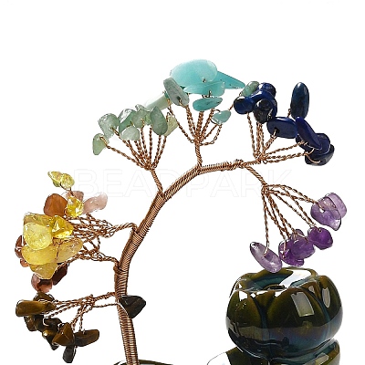 Gemstone Chips Tree Decorations AJEW-P120-A03-1