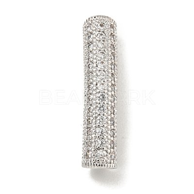 Brass Micro Pave Clear Cubic Zirconia Beads KK-G493-12P-01-1