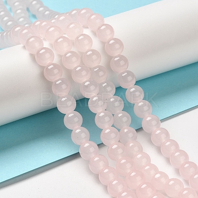 Baking Paint Imitation Jade Glass Round Bead Strands X1-DGLA-Q021-8mm-02-1