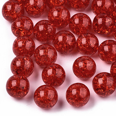 Transparent Crackle Acrylic Round Beads Strands X-CCG-R002-12mm-02-1