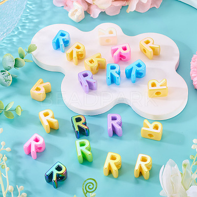 20Pcs UV Plating Opaque Acrylic European Beads OACR-TADJ0001-16R-1
