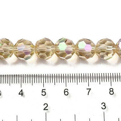 Electroplate Transparent Glass Beads Strands EGLA-A035-T10mm-L22-1