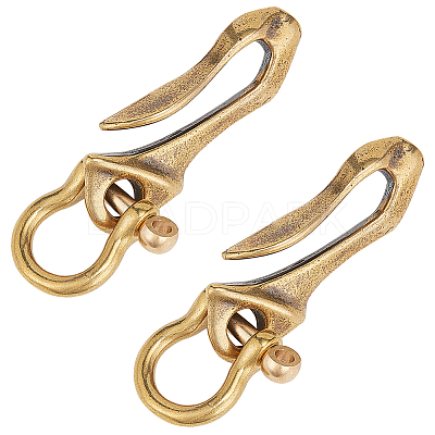 2Pcs Brass D Ring Screw Pin Anchor Shackle FIND-WR0010-60-1