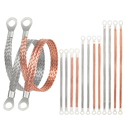 Flat Copper Braided Automotive Ground Strap with Lugs KK-BC0015-32B-1