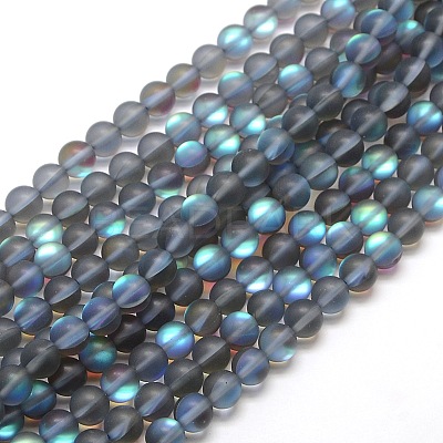 Synthetic Moonstone Beads Strands G-F142-6mm-02-1
