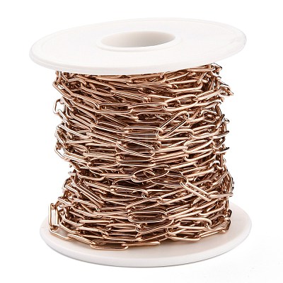 Ion Plating(IP) 304 Stainless Steel Paperclip Chains CHS-O010-01RG-1