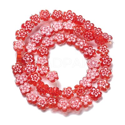 Handmade Millefiori Lampwork Beads Strands LAMP-F035-09F-1