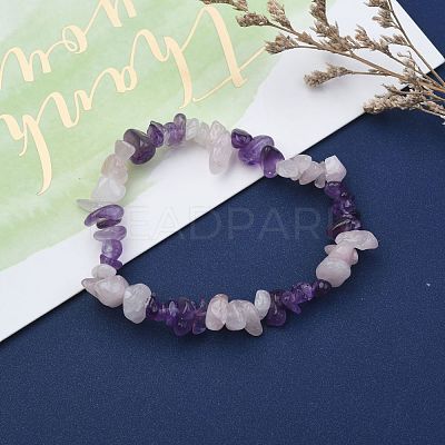 Chips Gemstone Beaded Stretch Bracelets BJEW-JB01824-04-1