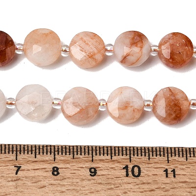 Natural Red Hematoid Quartz/Ferruginous Quartz Beads Strands G-D105-A04-1