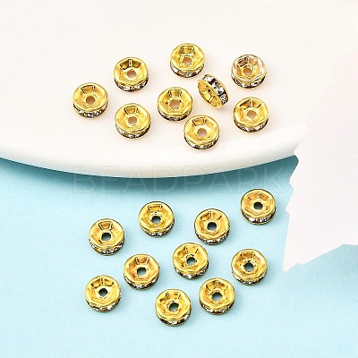 Iron Crystal Rhinestone Spacer Beads RB-A009-6MM-G-1