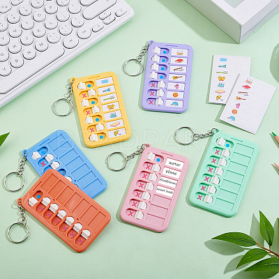 6 Bags 6 Colors ABS Plastic Memo Board Keychain KEYC-GA0001-57-1