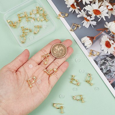 24Pcs Brass Screw On Clip-on Earring Findings KK-SP0001-20G-1