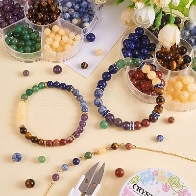280Pcs 7 Style Chakela Natural Gemstone Beads G-SZ0002-02-1