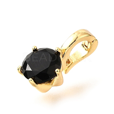 Brass Micro Pave Cubic Zirconia Charms KK-D356-05E-G-1