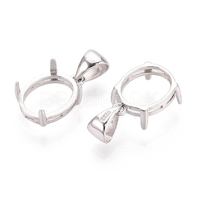 925 Sterling Silver Charms Claw Cabochon Settings STER-N016-44A-P-1