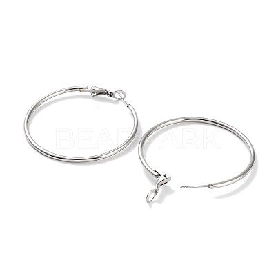 Non-Tarnish Ring 304 Stainless Steel Hoop Earrings for Women Men EJEW-B049-02E-P-1