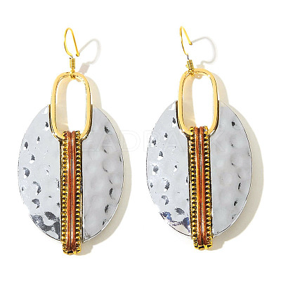 Oval Alloy Dangle Earrings FS-WG1DD9E-01-1