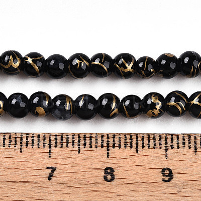 Baking Paint Glass Beads Strands DGLA-N003-4mm-B10-1