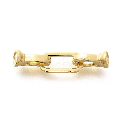 Rack Plating Brass Fold Over Clasps KK-H508-04G-1