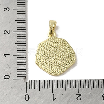 Brass Pave Shell Pendants KK-I708-14B-G-1