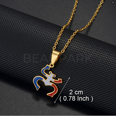 304 Stainless Steel Puerto Rico Pendant Necklaces FS-WG40BBD-01-1