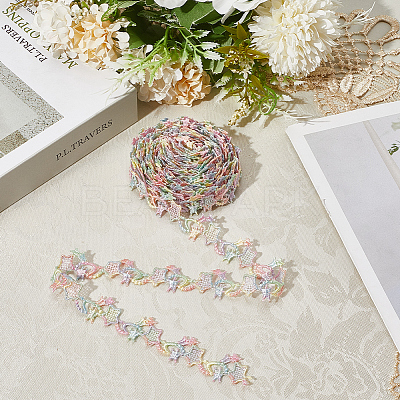 5 Yards Flower Polyester Lace Ribbon OCOR-GF0004-95A-1