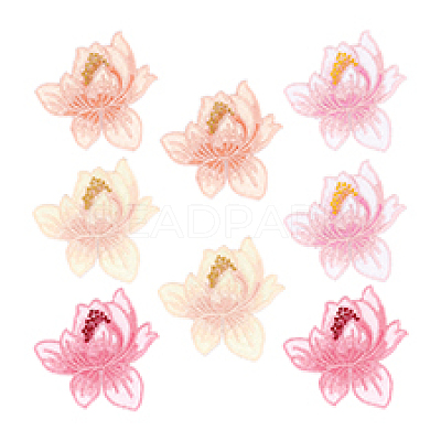 8Pcs 4 Colors Polyester Clothing Patches PATC-PH0001-09-1